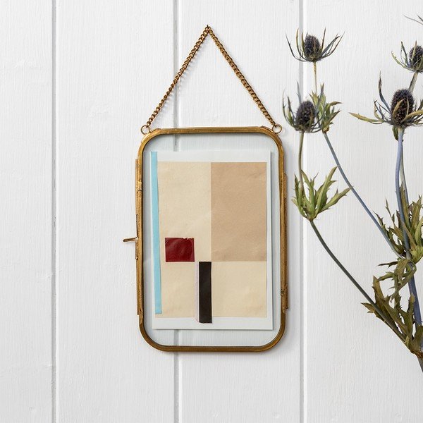 Cornice da parete in metallo color oro 14x20 cm - Rex London-image-1