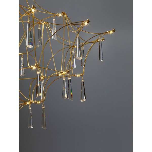Lampadario LED dorato in metallo ø 80 cm Goro – Nova Luce-image-1