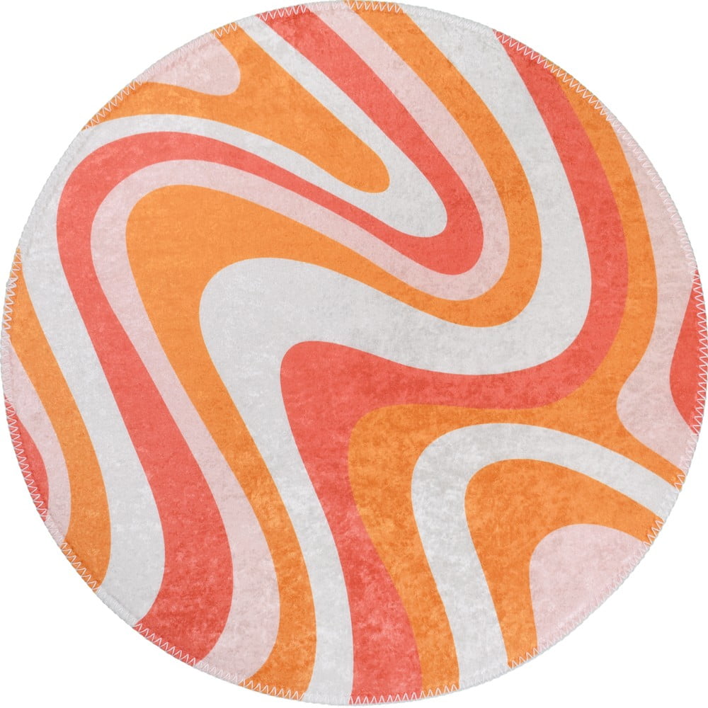 Tappeto rotondo arancione lavabile ø 100 cm Colors of Joy – Vitaus | Tappeti