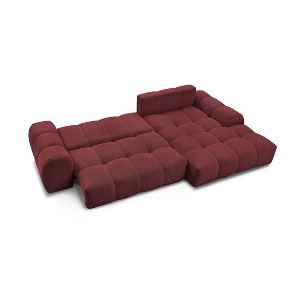 Divano angolare burgundy allungabile e con contenitore (penisola a destra/chaise lounge) con rivestimento in ciniglia Everest – Bobochic Paris-image-4