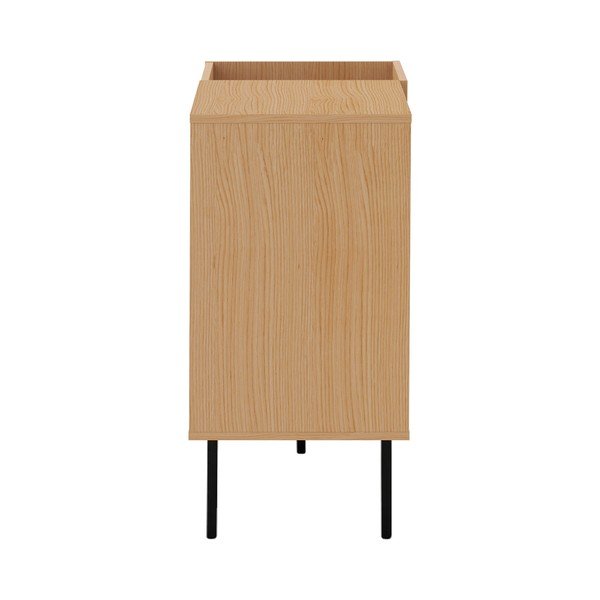 Cassettiera bassa nera per dischi per grammofono in rovere 100x80 cm Viny - TemaHome-image-4