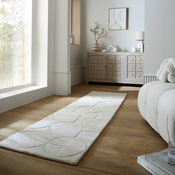 Passatoia avorio in lana tessuta a mano 60x230 cm Gigi – Flair Rugs-image-1