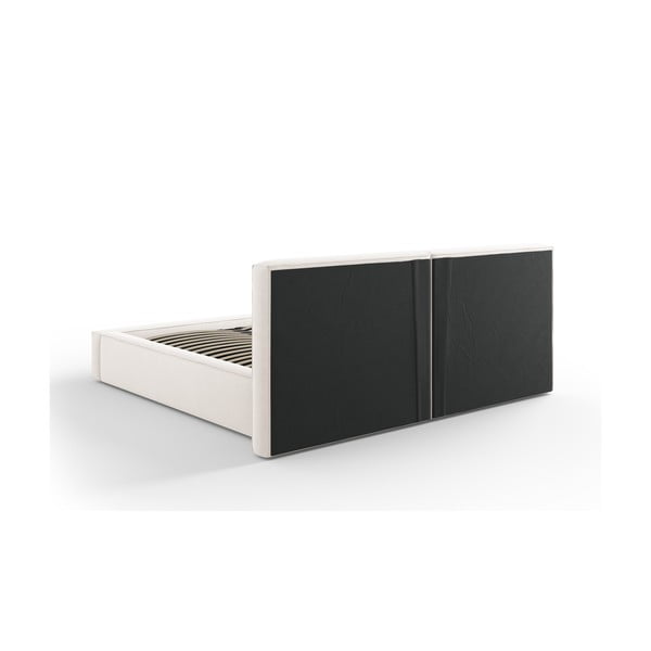 Letto matrimoniale imbottito beige con contenitore e rete inclusi 140x200 cm Arendal - Cosmopolitan Design-image-4