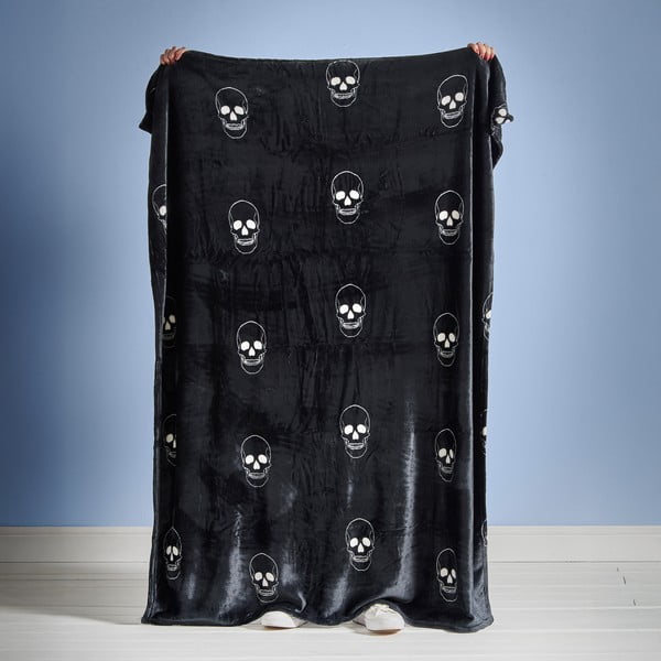Coperta per bambini grigio scuro in micropile 130x170 cm Skulls – Catherine Lansfield-image-4