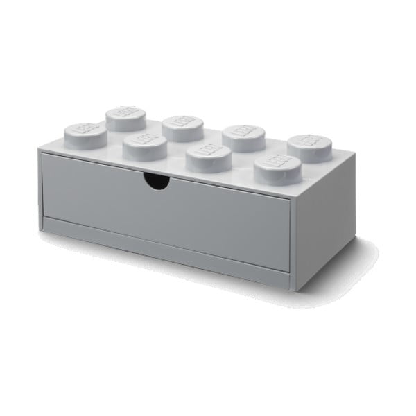 Scatola da tavolo grigia con cassetto Brick - LEGO®