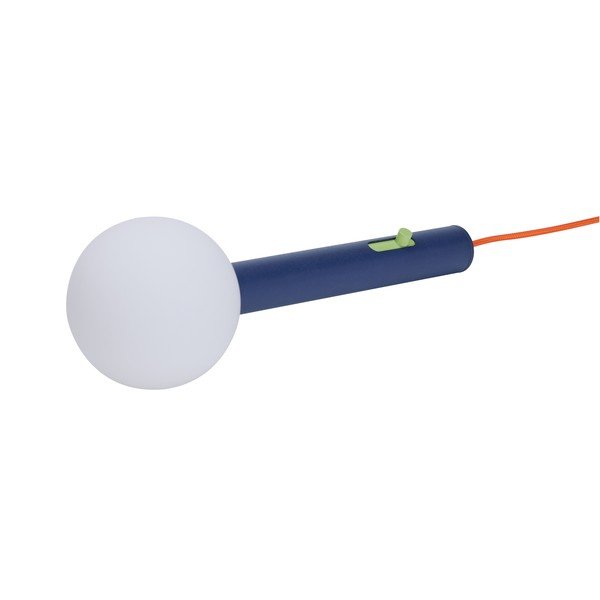Lampada da tavolo LED blu in metallo con paralume in vetro con intensità regolabile (altezza totale 30 cm) Talk – Hübsch