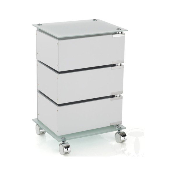 Carrello mobile bianco con 3 cassetti Bobo - Tomasucci