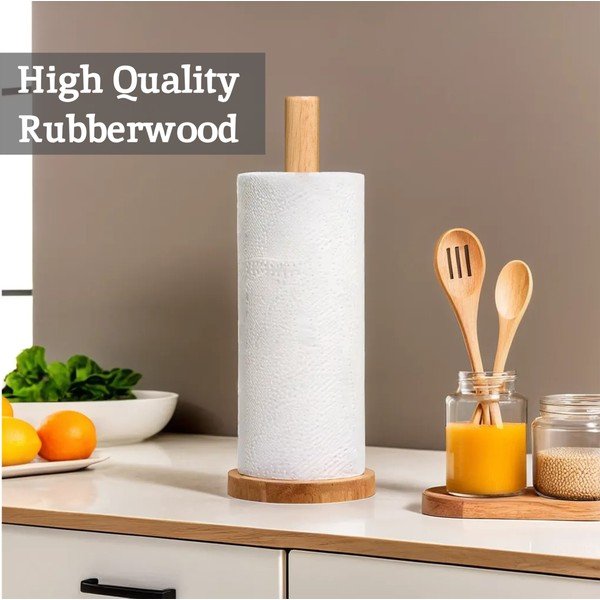 Portarotolo da cucina verticale di colore naturale in legno ø 12 cm Soka – Premier Housewares-image-4