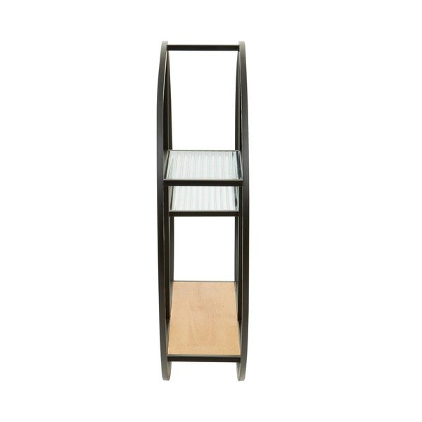 Mensola nera/di colore naturale in metallo con ripiani multipli 61 cm Mataram – Premier Housewares-image-2