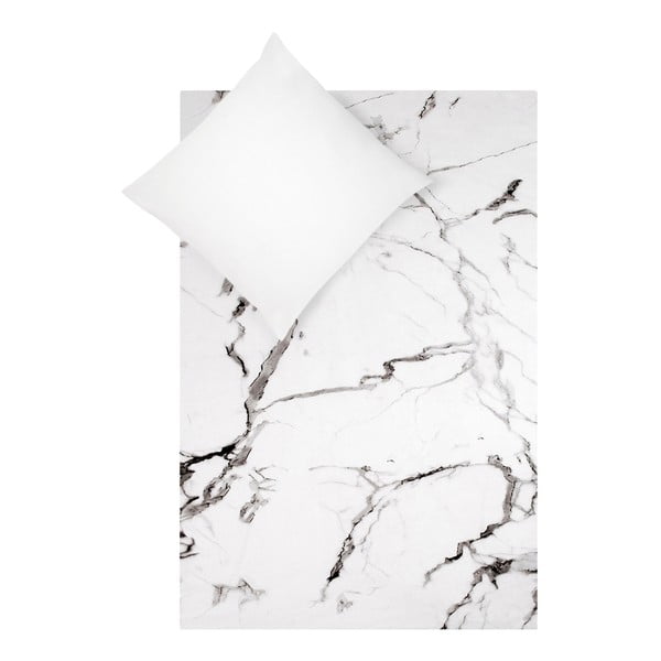 Biancheria da letto singola bianca e nera in percalle di cotone , 155 x 220 cm Malin - Westwing Collection