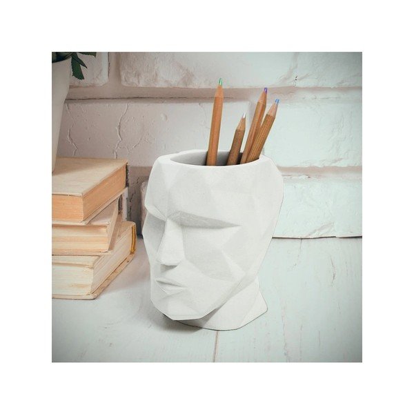 Organizer bianco in cemento per cancelleria Head – Balvi-image-1