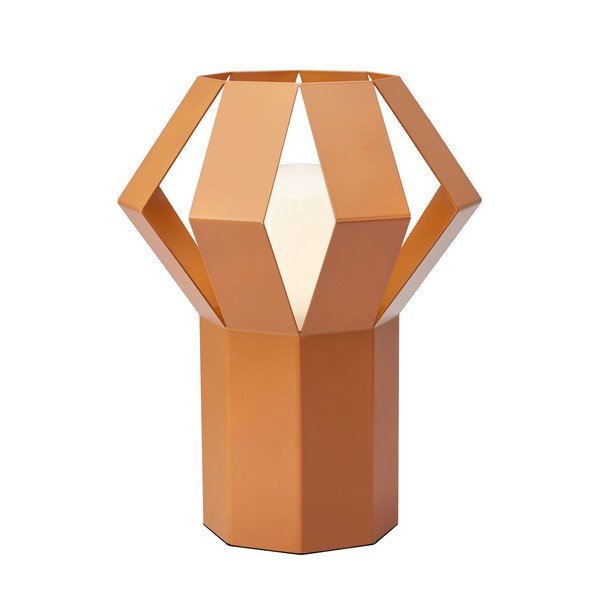 Lampada da tavolo arancione in metallo con paralume in metallo (altezza totale 27 cm) Octa – Markslöjd
