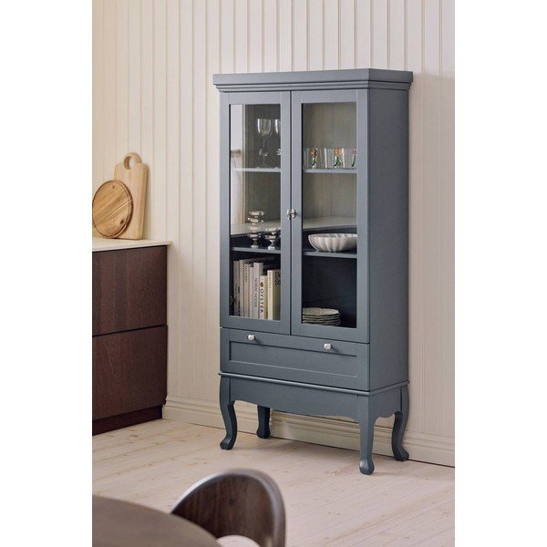 Vetrina grigia in MDF da appendere 85x170,5x35 cm Prato – Ellos Home-image-3