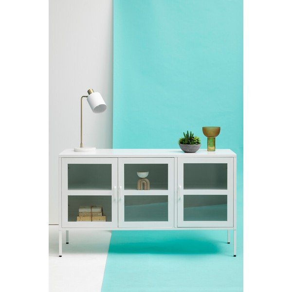 Vetrina bianca in acciaio 140x80x45 cm Acier – Premier Housewares-image-4