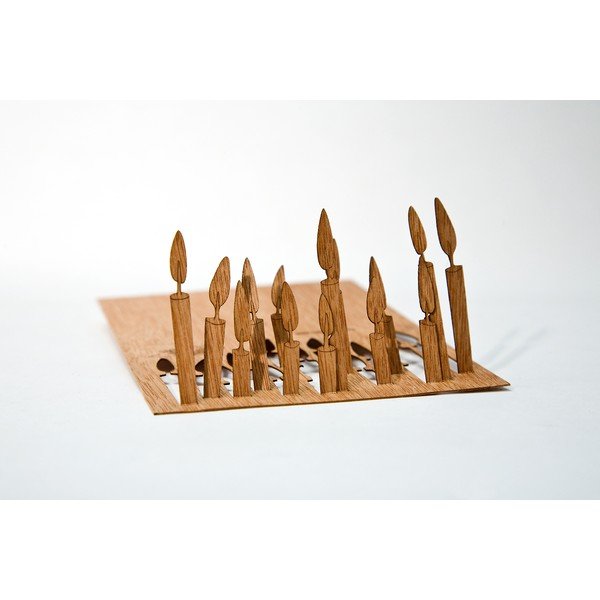 Cartolina in legno Candele, 14,8 x 10,5 cm - Formes Berlin