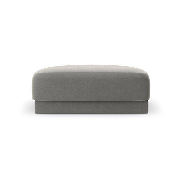 Sgabello in velluto grigio Miley - Micadoni Home-image-3
