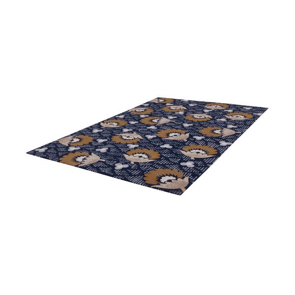 Tappeto in lana blu scuro 133x190 cm Chintz - Agnella-image-3