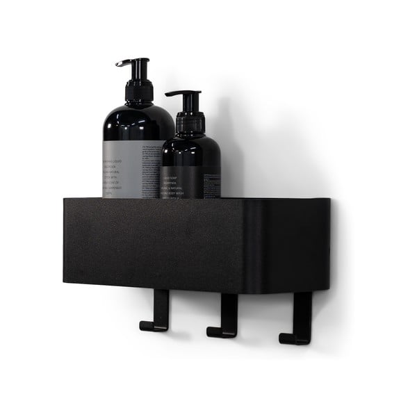 Mensola da bagno da parete nera in acciaio Multi – Spinder Design-image-2