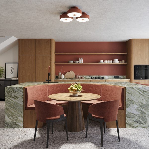 Plafoniera arancione ø 30 cm Blacko – Sollux-image-2