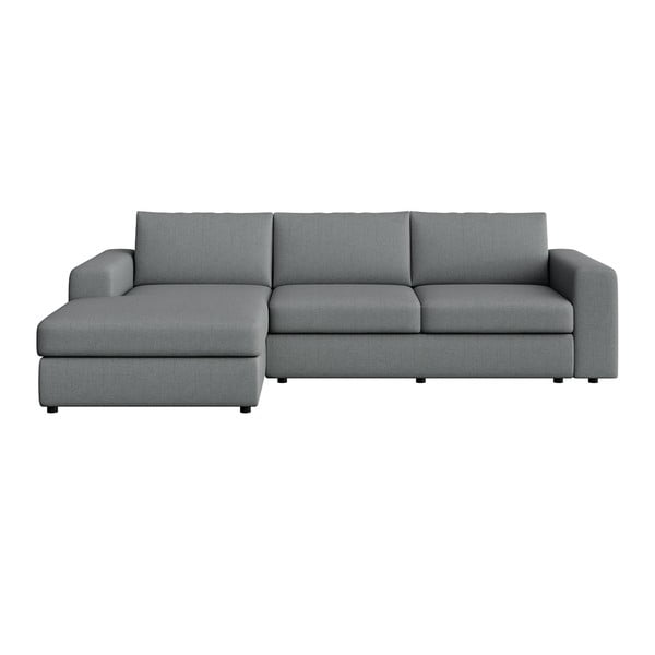 Divano angolare grigio (con penisola a sinistra e chaise lounge) Baga – Rodier