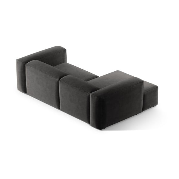Divano angolare grigio scuro (con penisola a sinistra/con chaise lounge) Bergamo – Cosmopolitan Design-image-4
