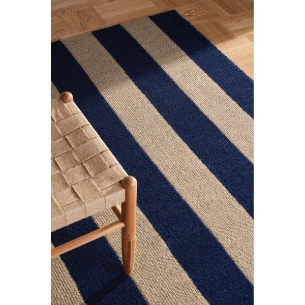 Tappeto blu/beige in misto lana tessuto a mano 200x300 cm Sissel – Jotex-image-1