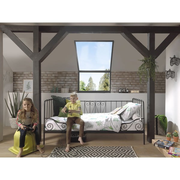 Letto nero per bambini 90x200 cm Alice - Vipack-image-1