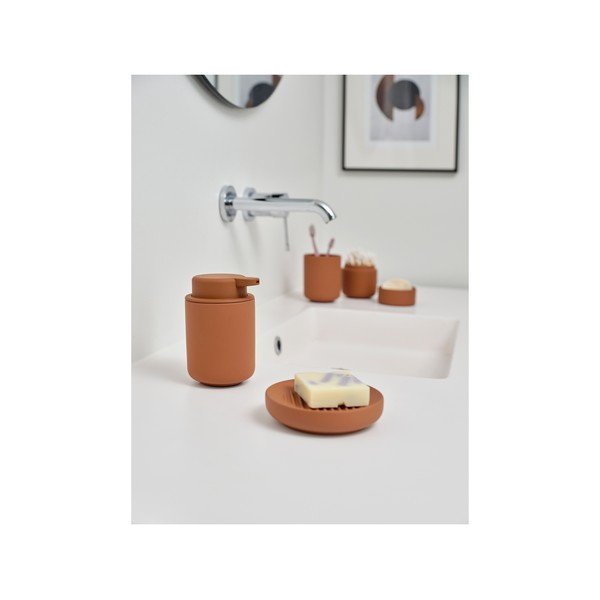 Organizer da bagno in gres arancione per tamponi di cotone Ume - Zone-image-3