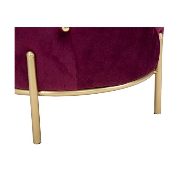 Sgabello Glam rosso bordeaux, ø 45 cm - Mauro Ferretti-image-4