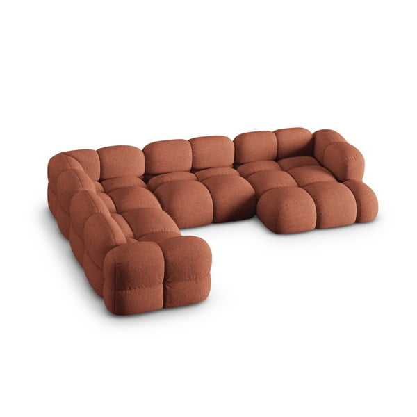 Divano angolare color mattone (con penisola a sinistra/a U) Loretto – Cosmopolitan Design