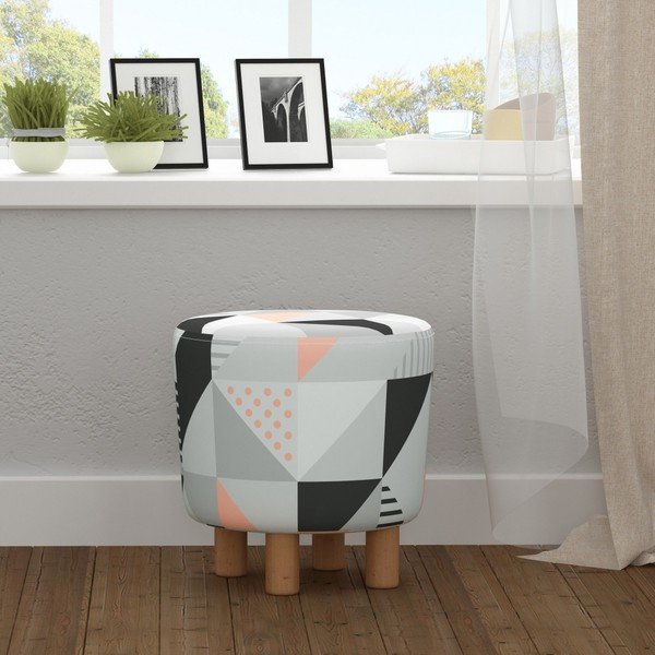 Taburette con gambe in legno Cono Tepe, ⌀ 41 cm - Homitis-image-3