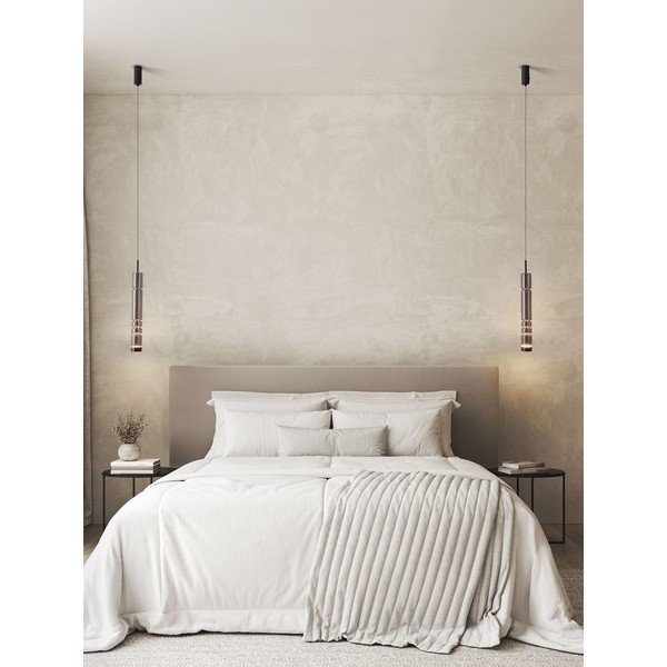 Lampadario LED grigio in vetro ø 8 cm Bento – Nova Luce-image-2