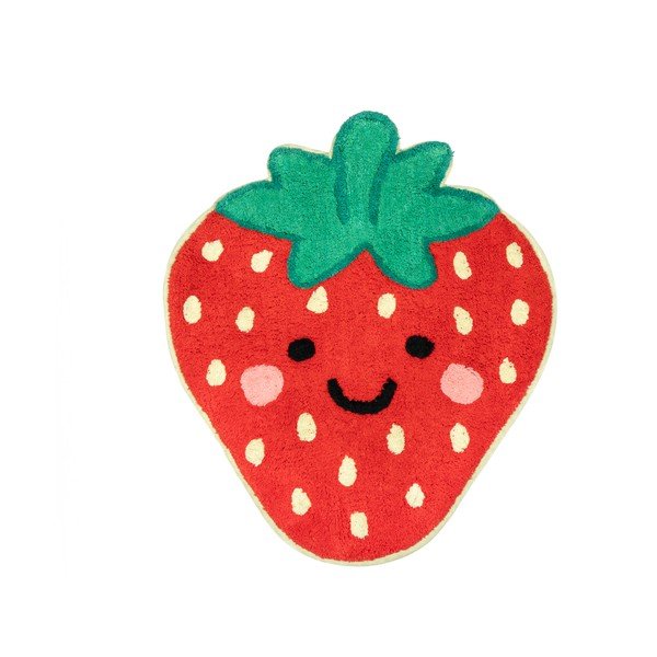 Tappeto per bambini rosso in cotone 60x52 cm Strawberry – Sass & Belle