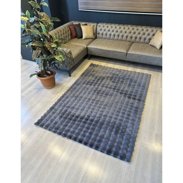 Tappeto color antracite lavabile 150x230 cm Bubble Antracite - Mila Home-image-2
