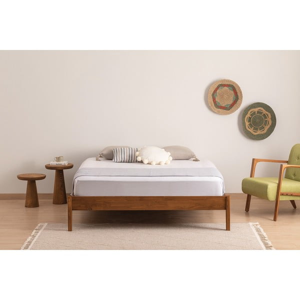 Letto matrimoniale marrone scuro in legno di abete rosso con doghe 180x200 cm Galaksi - Kalune Design-image-2