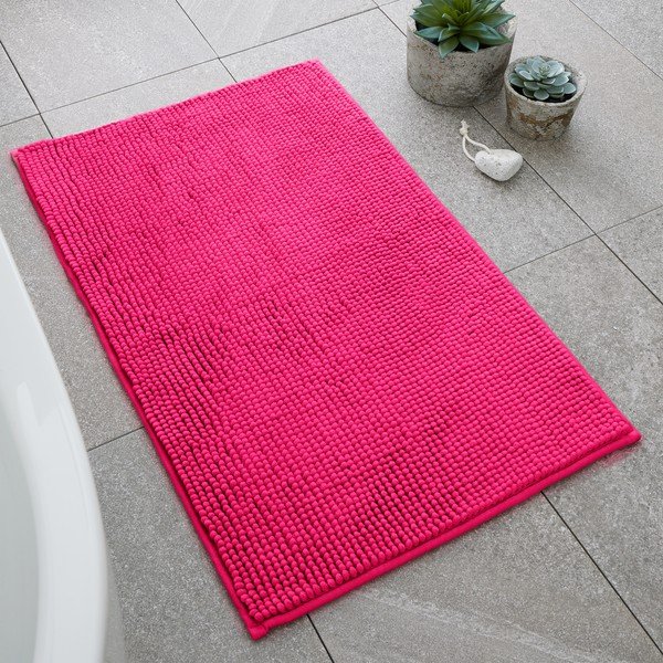 Tappetino per il bagno rosa scuro 50x80 cm Bobble – Catherine Lansfield-image-1