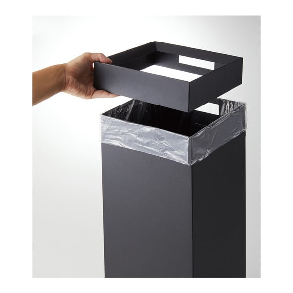 Bidone nero in metallo 27 L Tall - YAMAZAKI-image-3