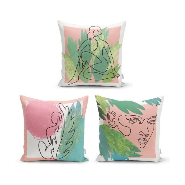 Set di 3 copricuscini decorativi Colourful Minimalist, 45 x 45 cm - Minimalist Cushion Covers