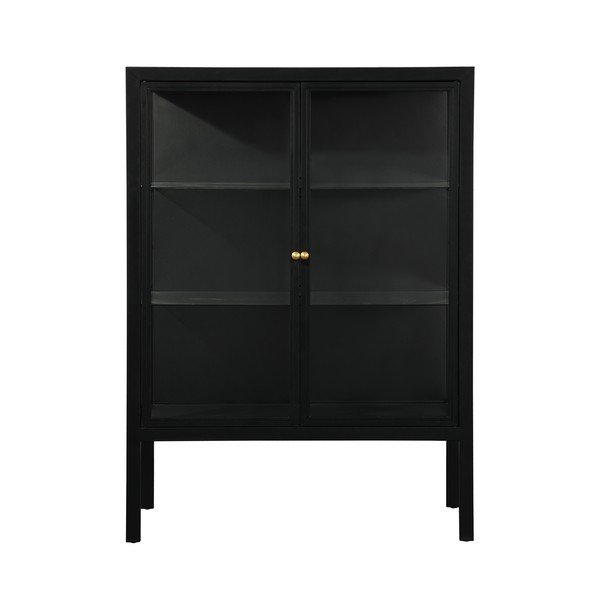Vetrina nera a due ante, altezza 140 cm Alva - Støraa