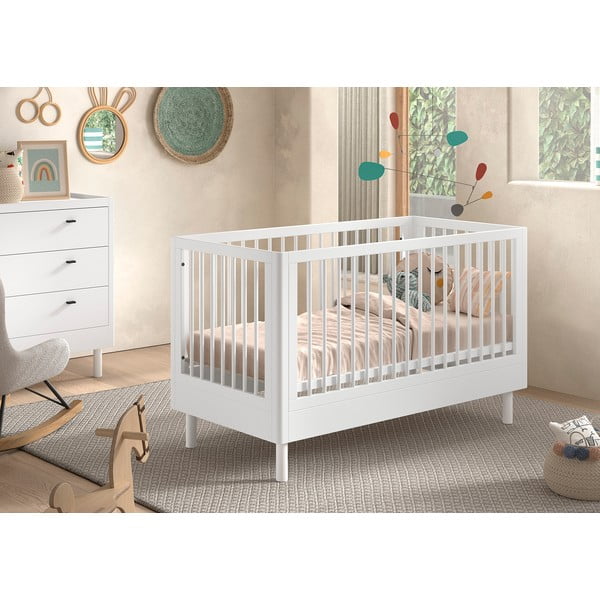 Lettino bianco in faggio massiccio 70x140 cm Forrest – Vipack-image-1