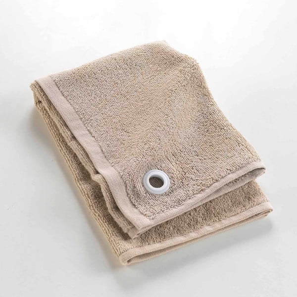 Asciugamano tipo terry beige in cotone 50x50 cm Cuistot – douceur d'intérieur