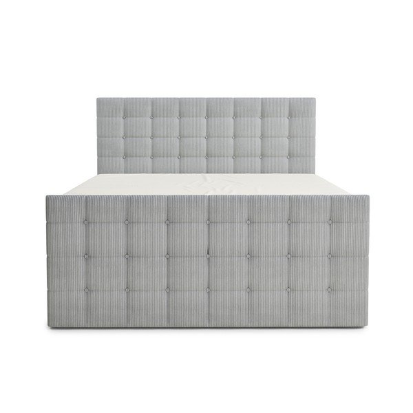Letto boxspring grigio con contenitore 200x200 cm Tasca – Maison de Rêve-image-2