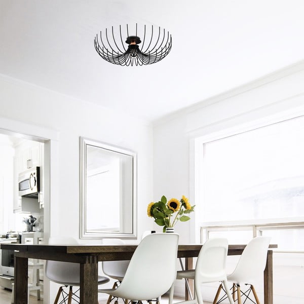 Plafoniera nera con paralume in metallo ø 56 cm Aspendos – Opviq lights-image-3