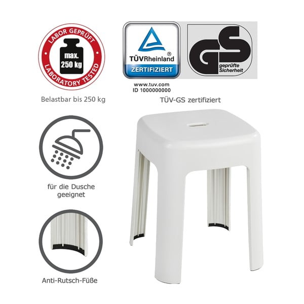 Sgabello bianco Alaska - Wenko-image-4