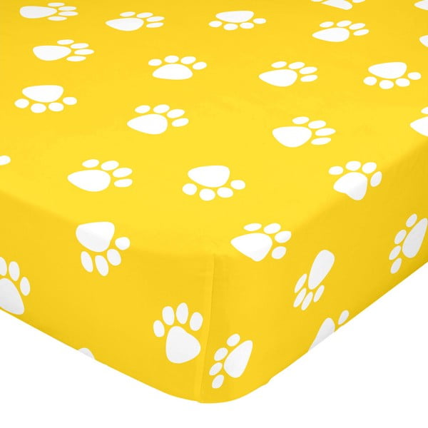 Lenzuolo elastico giallo Cani, 70 x 140 cm - Mr. Fox