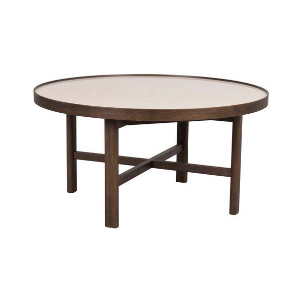 Tavolino rotondo marrone scuro con piano in ceramica 90x90 cm Marsden - Rowico-image-2