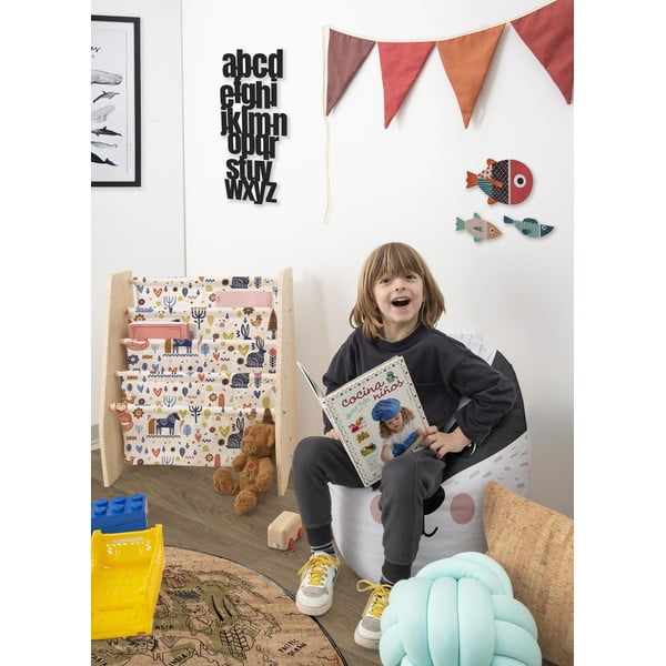 Libreria per bambini in tessuto beige 60x70 cm Nordic - Folkifreckles-image-1