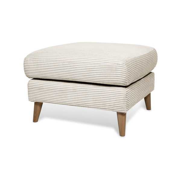 Pouf in velluto a coste bianco Paris - Scandic-image-2