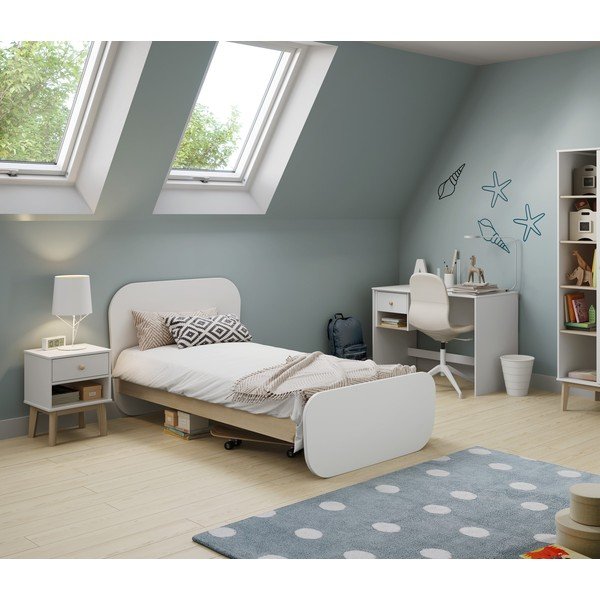 Comodino bianco per bambini Esteban - Marckeric-image-1