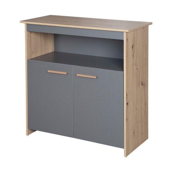 Cassettiera per bambini color antracite/di colore naturale con effetto rovere con fasciatoio 88x98x75 cm Anna – Roba-image-4